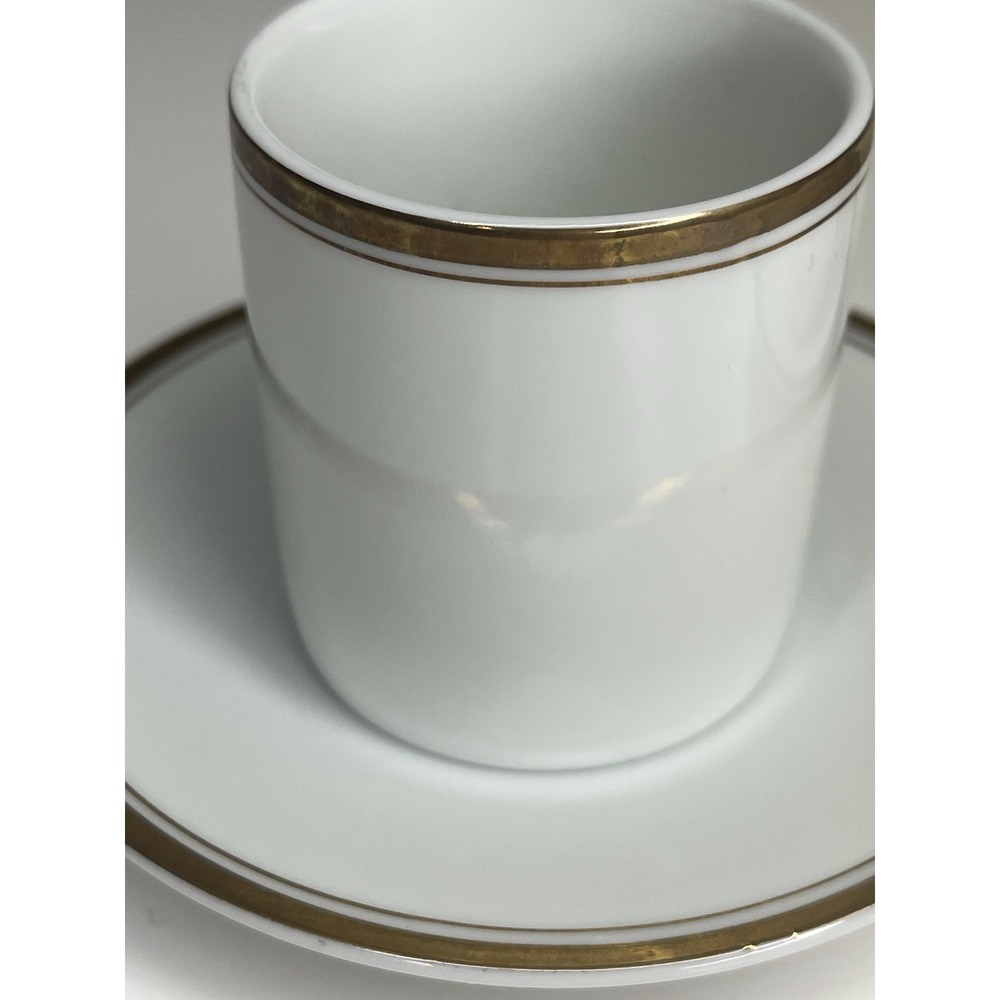 Williams Sonoma Brasserie Gold Trim Demitasse Espresso Cup‎ & Saucer Set 2 Japan - Picture 5 of 14